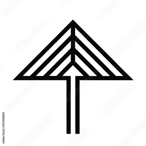 crosswalk arrow with tactile paving strip guide Vector illustration