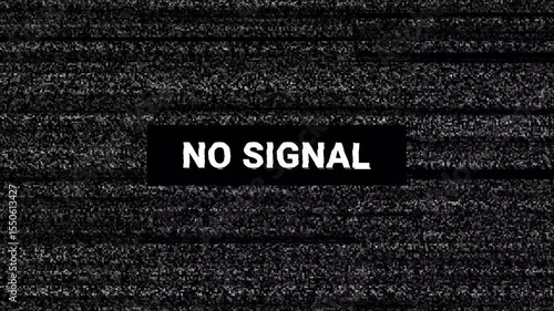 No signal Tv screen animation. old TV switch off Flickering Noise. analog tv screen noise glitch effect background. 4k animated of Analog Static Noise texture backdrop