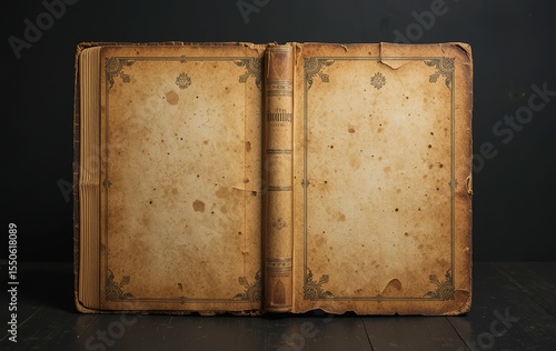 Antique Book Cover - Dark Background, Design Concept