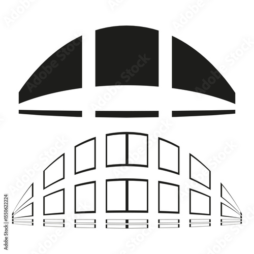 Window icon pattern. Architectural frame symbol. Geometric pane Vector. Black solid design.