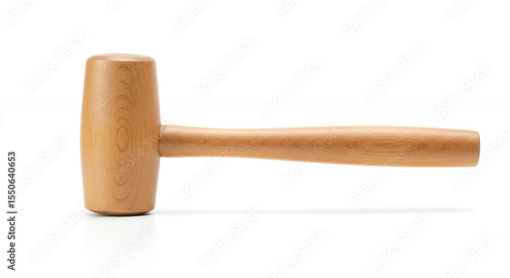 Wooden mallet isolated against white background Wooden mallet isolated against white background