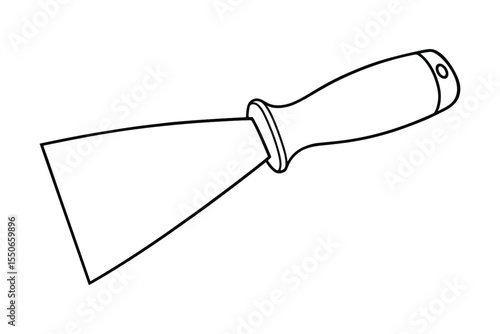 Scraper Outline Drawing Tool, Line Art, White Background