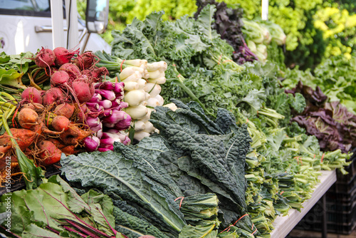 An assortment of vegetable in the market for healthy food concept. 