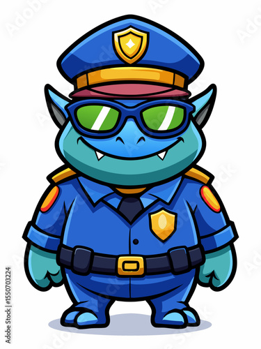 kappa police mascot colorful illustration, suitable for logo, mascot character, brand mascot, or security mascot