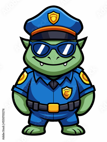 kappa police mascot colorful illustration, suitable for logo, mascot character, brand mascot, or security mascot