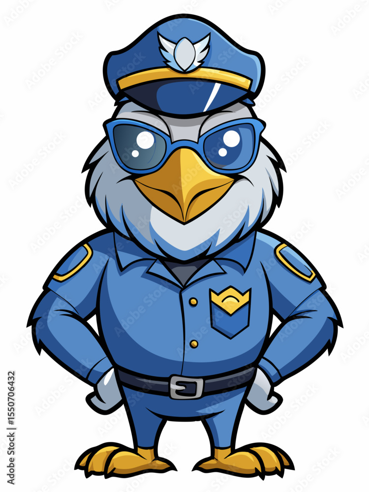 Obraz premium osprey police mascot illustration, suitable for logo or mascot character