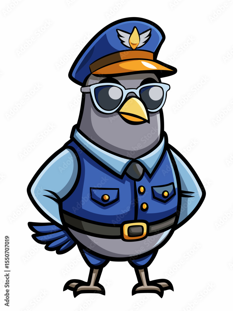 pigeon police mascot illustration, suitable for logo or mascot character pigeon police mascot illustration, suitable for logo or mascot character