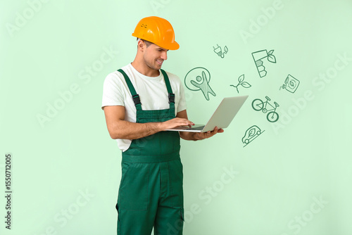 Handsome male worker with l...