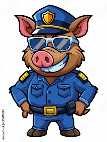 pi police mascot, vector illustration, suitable for logo, mascot logo, game character, and others