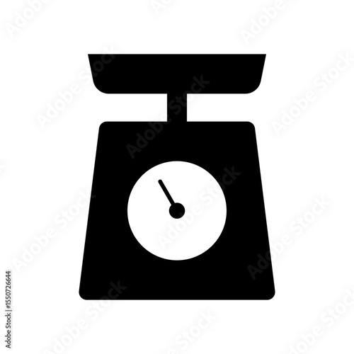 Food weighing scales icon. Weigh scales silhouette