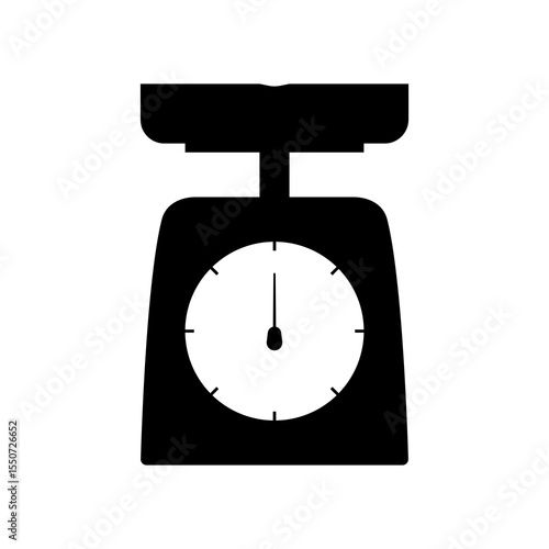 Food weighing scales icon. Weigh scales silhouette
