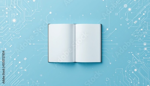Modern eBook Design on Light Blue Tech Background