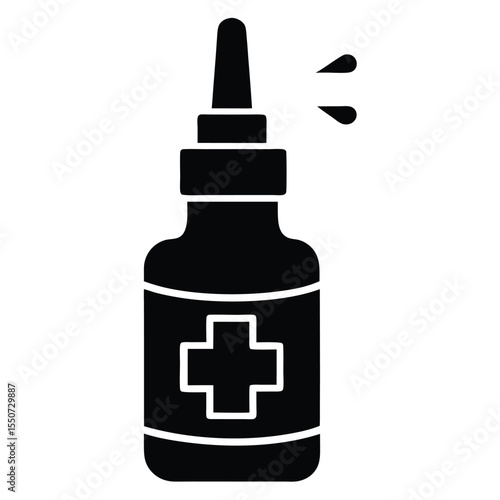 pharmacist element isolated nasal spray on white background