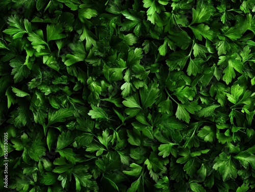 Wallpaper Mural Fresh green parsley leaves close-up Torontodigital.ca