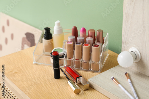 Dressing table with cosmeti...