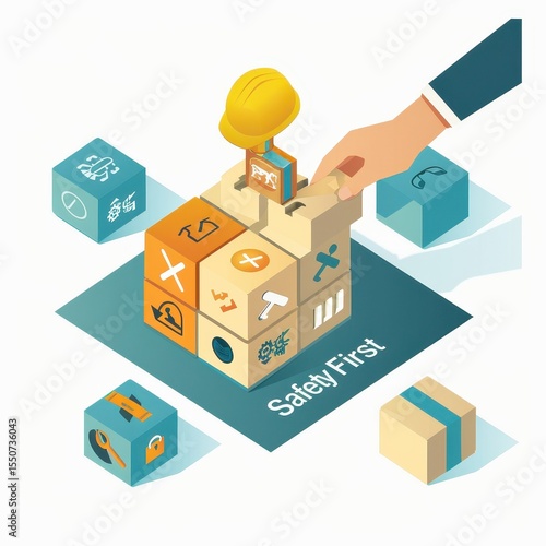 A hand is placing a box with a key to the word sa