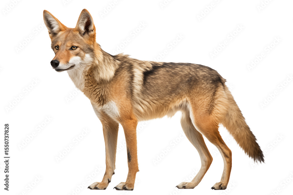 Fototapeta premium Coyote: Wild Canine Profile - North American Predator transparent background png
