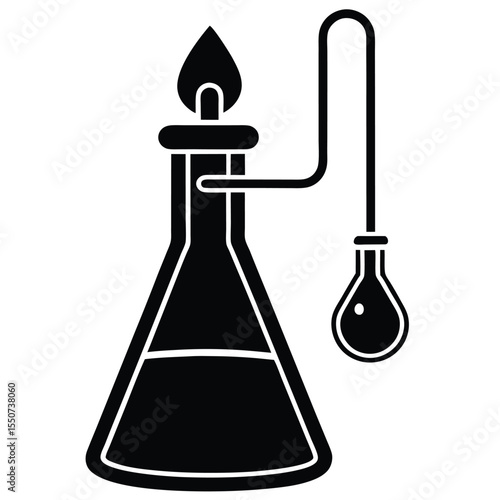 lab technician element isolated alcohol lamp on white background