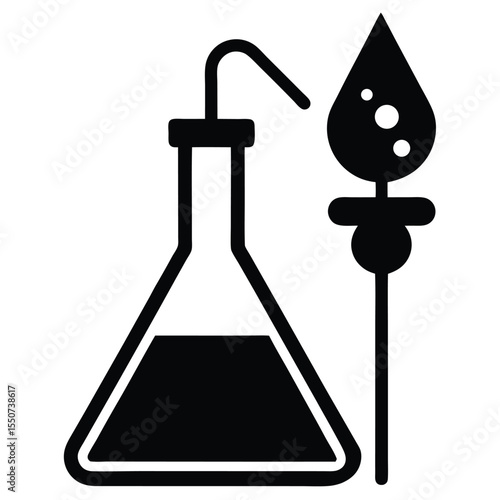 lab technician element isolated bunsen burner on white background
