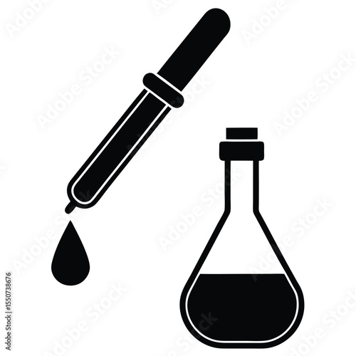 lab technician element isolated chemical dropper on white background