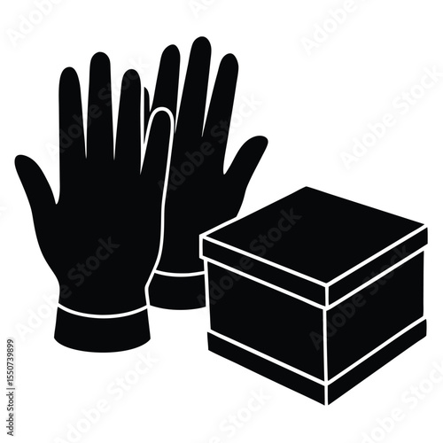 lab technician element isolated gloves box on white background