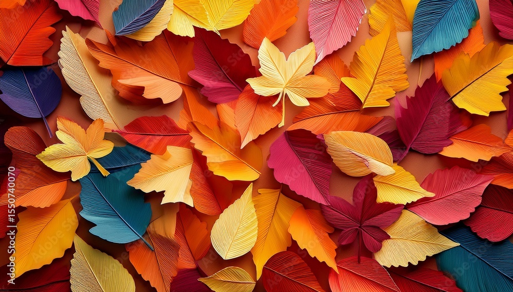 paper autumn leaves colorful background paper autumn leaves colorful background