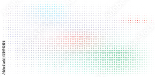 Vibrant background composed of scattered small stars forming gradients of blue, red, and green. Featuring a minimalistic and light digital style perfect for projects involving creativity, design, or m