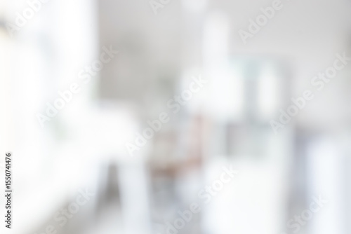 Wallpaper Mural Blurred view of light office with water cooler and desks Torontodigital.ca