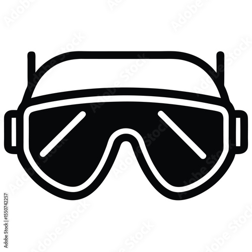 lab technician element isolated safety goggles on white background