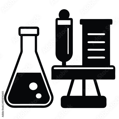 lab technician element isolated slide staining jar on white background