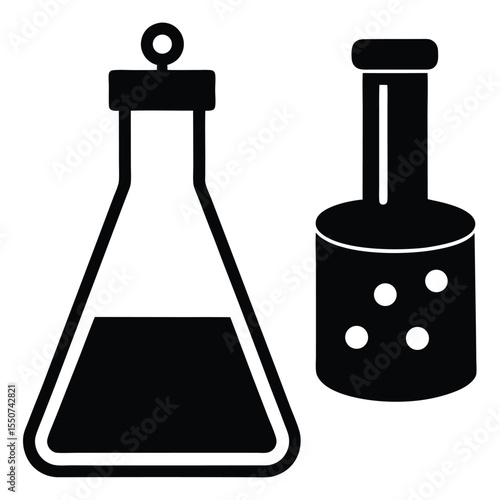 lab technician element isolated slide staining jar on white background