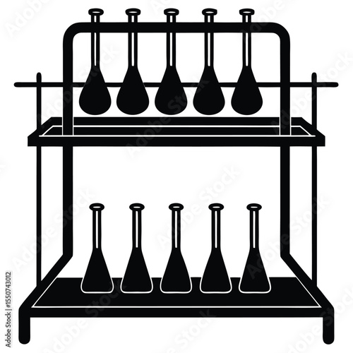 lab technician element isolated staining rack on white background