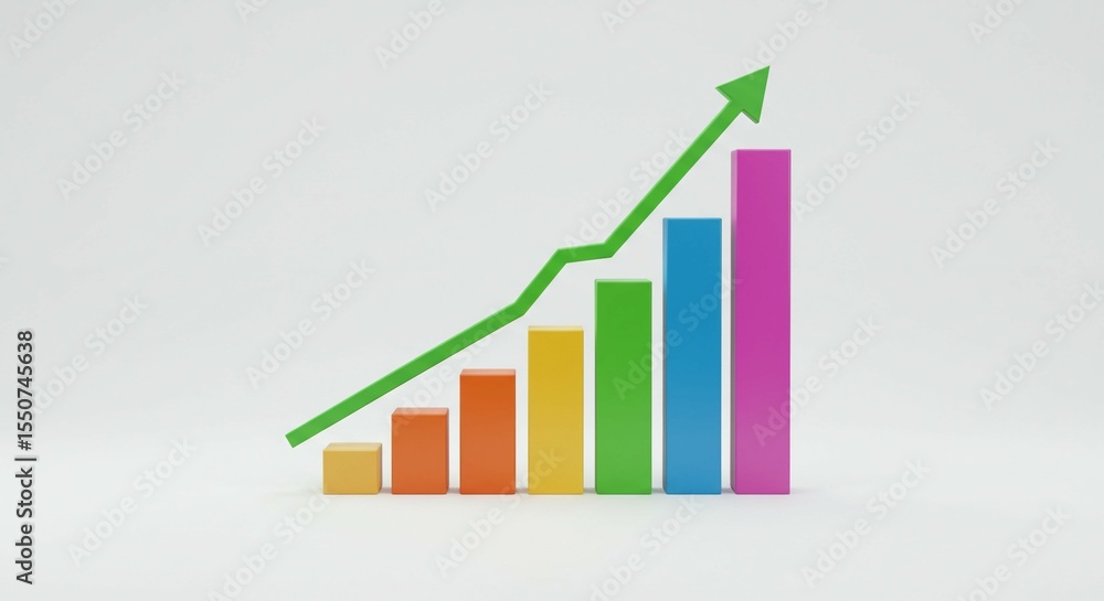 Bar Chart Rising Financial Success Vector 3D Bar Chart Rising Financial Success Vector 3D