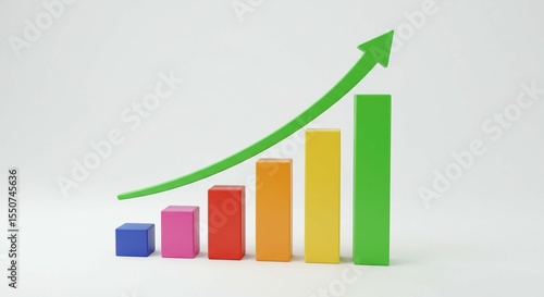 Free Download Bar Chart Rising Financial Success Vector 3D - GFXLoad