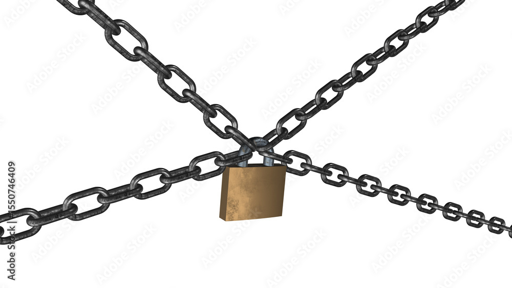 Metal chain and padlock Metal chain and padlock