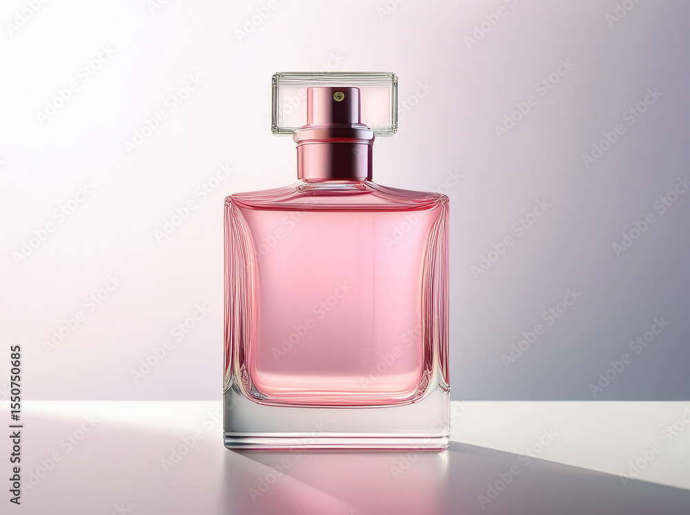 Pink perfume bottle on a white background, soft and elegant. No extra details — minimalist composition, gentle lighting, and a clean, luxurious aesthetic. Pink perfume bottle on a white background, soft and elegant. No extra details — minimalist composition, gentle lighting, and a clean, luxurious aesthetic.