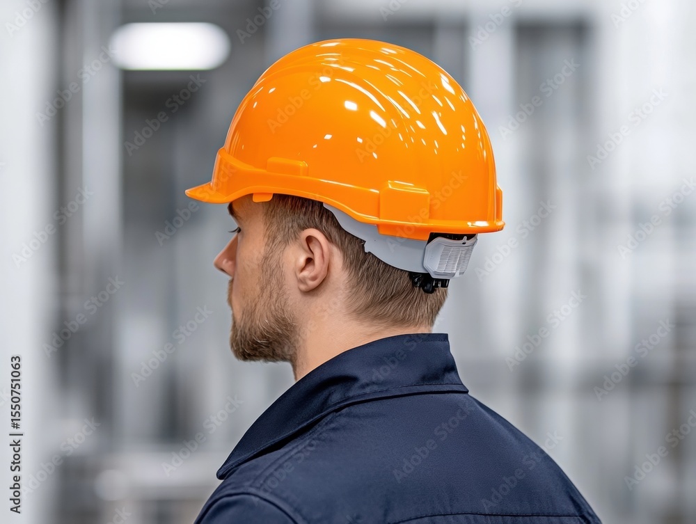 Worker in orange hardhat Worker in orange hardhat