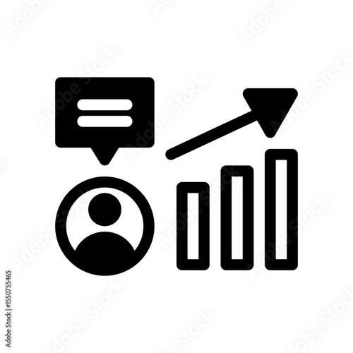 qualitative research of people. This is a vector single icon with a semi solid style. perfect for any purpose, such as website design, mobile app design, logo design, pattern design, etc.