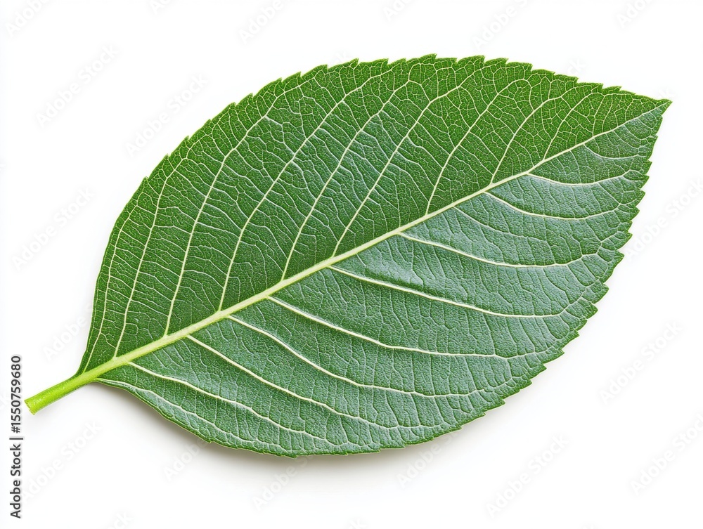 Obraz premium Single vibrant green leaf