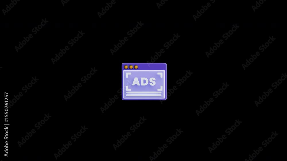 3D Animation of Online ad click in web window 3D Animation of Online ad click in web window