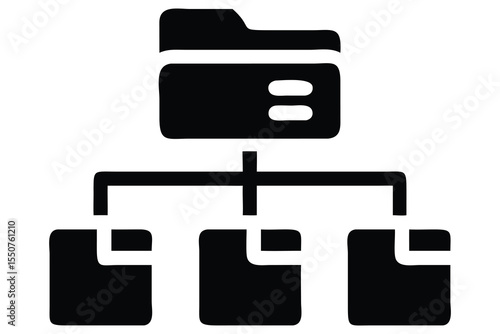 Hierarchical File Folder Structure Icon