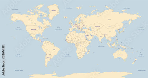 World Map vector. Detailed illustration of worldmap