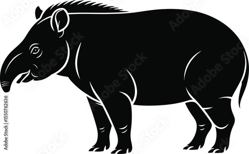 Tapir Silhouette Vector Art & Illustrations