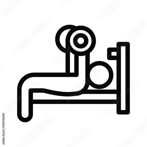 3 bench press line icon illustration vector graphic.eps