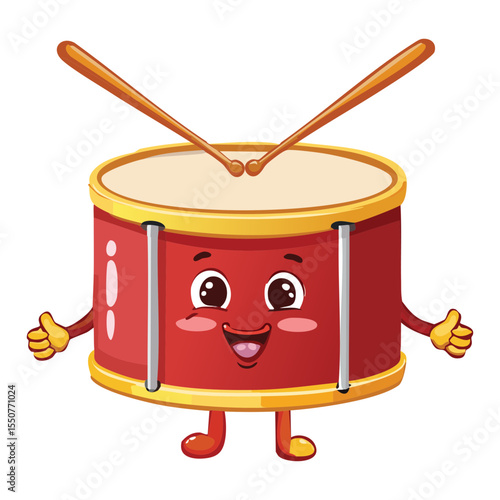 Playful Musical Instrument Mascot Vector