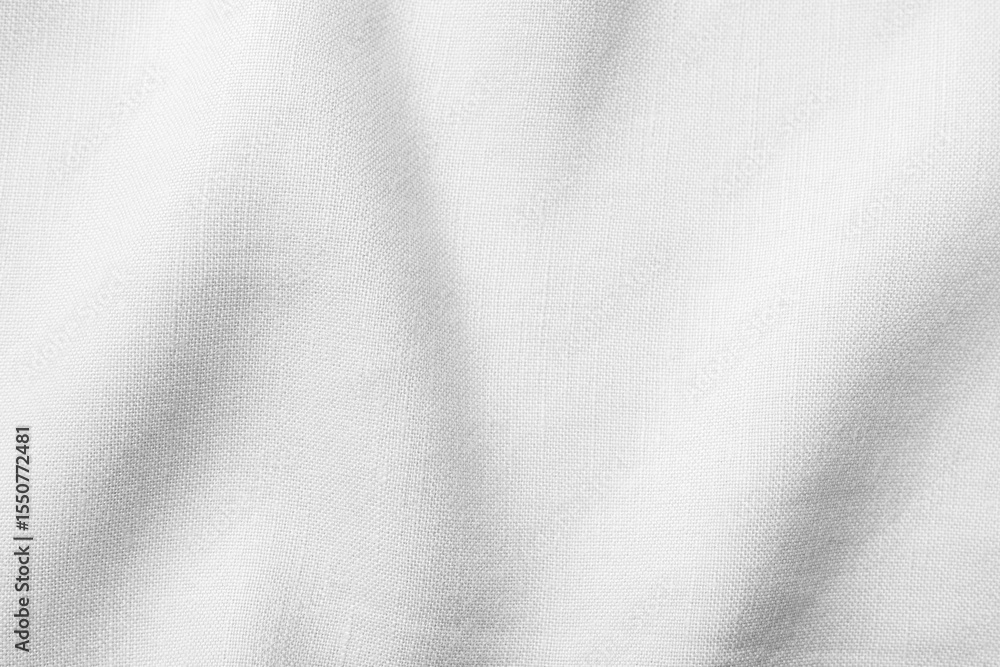 Fototapeta premium Texture of white fabric as background, top view