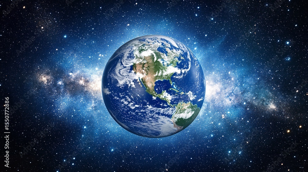 Obraz premium Planet Earth globe shot on space background 8K realistic