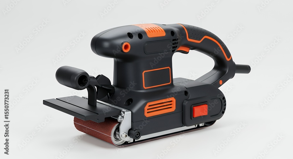 Naklejka premium Handheld belt sander isolated on white