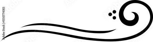 Swirl Accent Stroke Featuring Curl And Dots