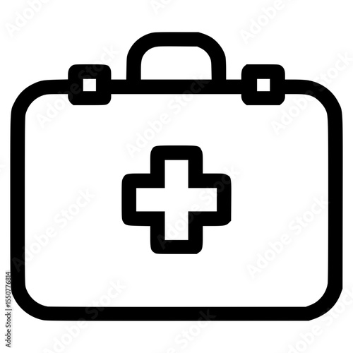 Simple vector of a first aid kit with a cross symbol for health care